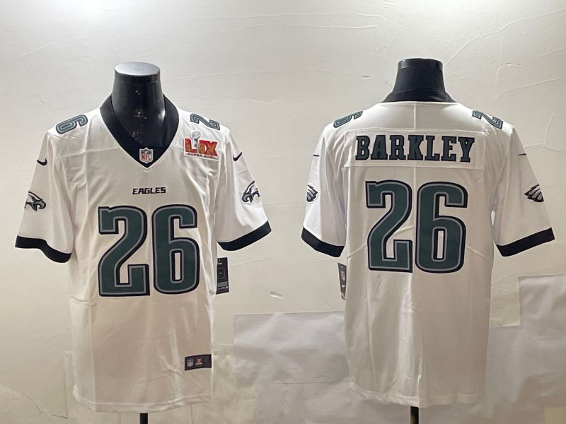 Men Philadelphia Eagles #26 Barkley White Second generations 2025 Nike Vapor Limited NFL Jersey style 3